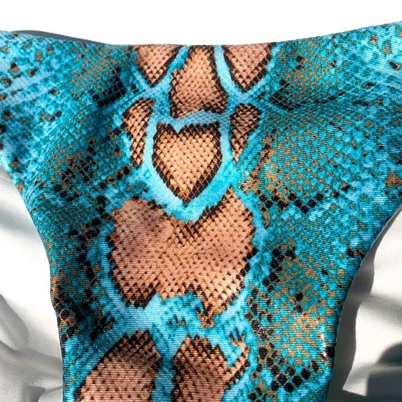 Snakeskin bikini bottom L blue - Picture 2 of 5